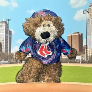 Boston Red Sox Plush Bear 14" Good Stuff Tie Dye Hoodie MLB Baseball Nursery Toy